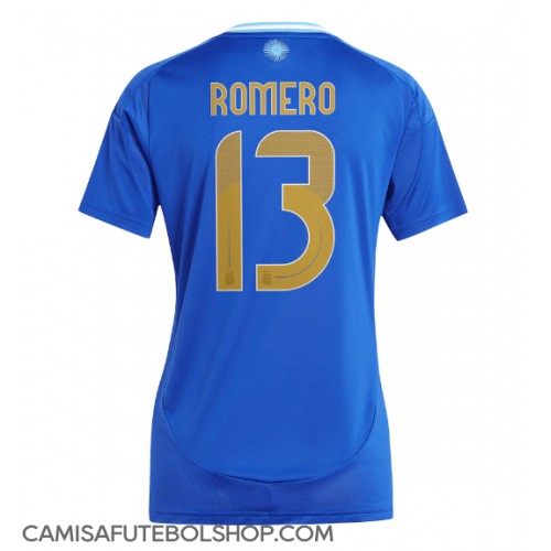 Camisa de time de futebol Argentina Cristian Romero #13 Replicas 2º Equipamento Feminina Copa America 2024 Manga Curta